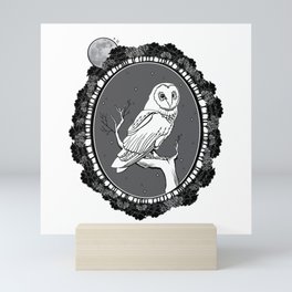 Night Owl Oval Mini Art Print