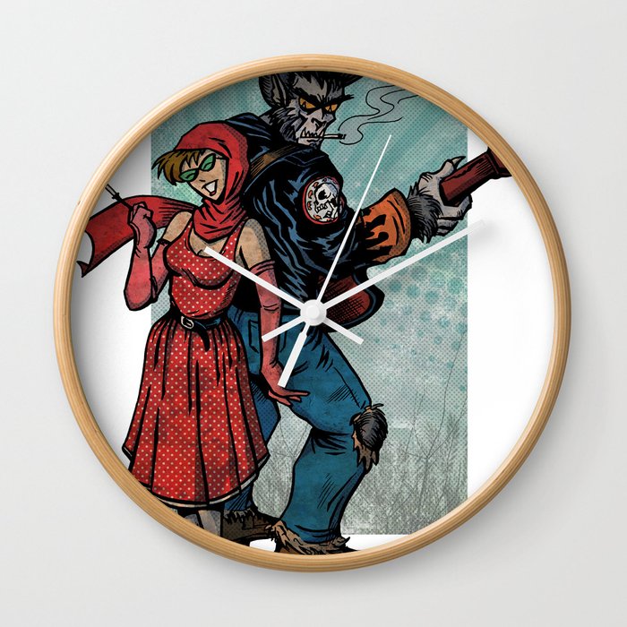 Ginny & Clutch (Little Red Riding Hood Reloaded) Wall Clock