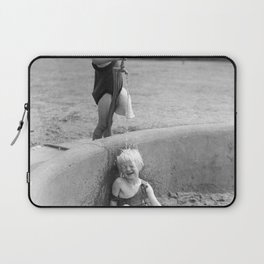 Frenemies; girl best friends; with friends like this who needs enemies humor funny female girl power black and white portrait photograph - photography - photographs Laptop Sleeve