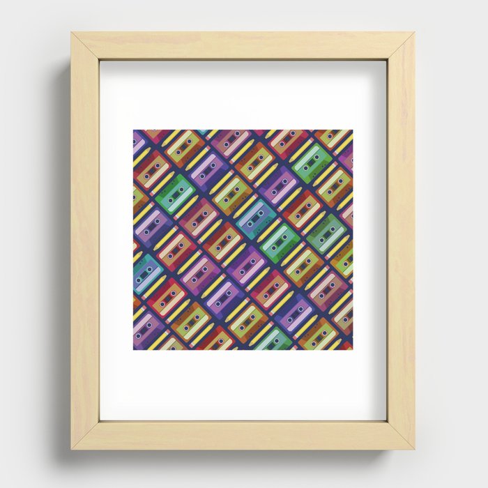 90s pattern Recessed Framed Print