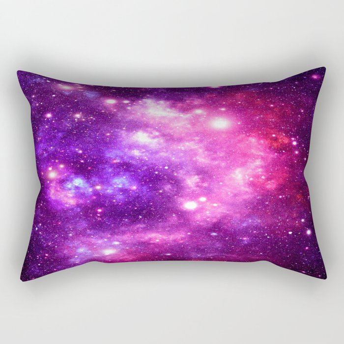 Purple Hot Pink Galaxy Nebula Rectangular Pillow