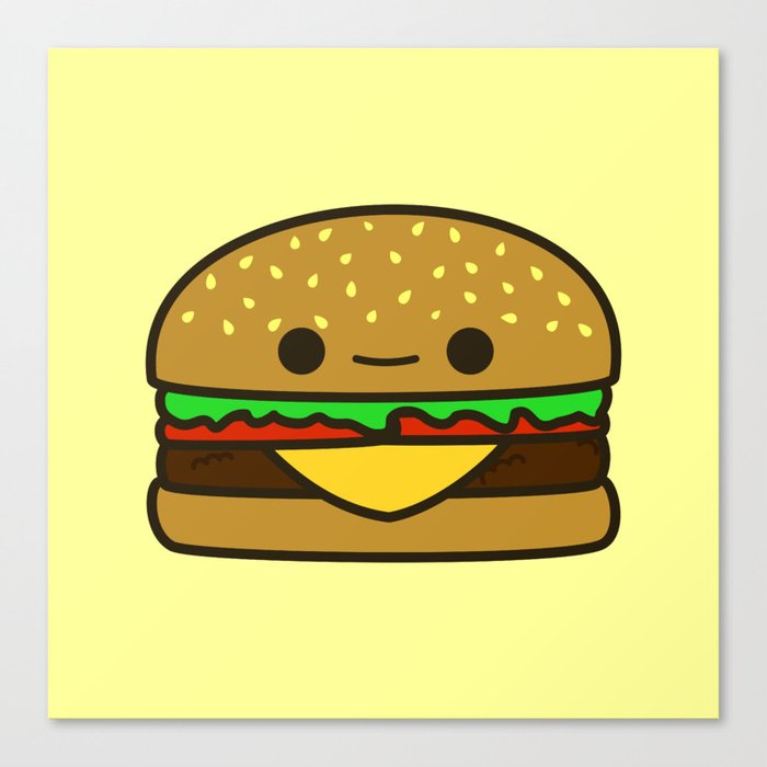 Yummy Kawaii Burger Canvas Print By Peppermintpopuk Society6