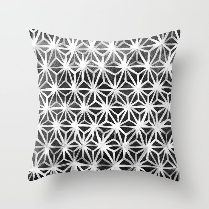 Diamond Star in black and white Throw Pillow