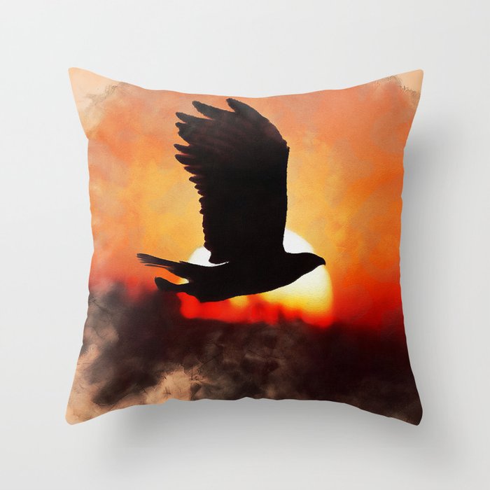 Eagle Fly Throw Pillow
