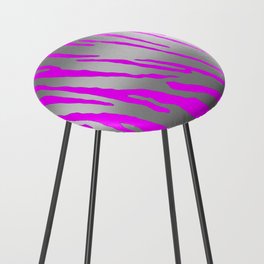 Silver Tiger Stripes Pink Counter Stool