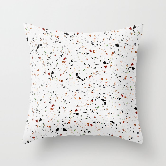 White Terrazzo marble Throw Pillow