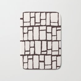 Bricks - Black and White Bath Mat