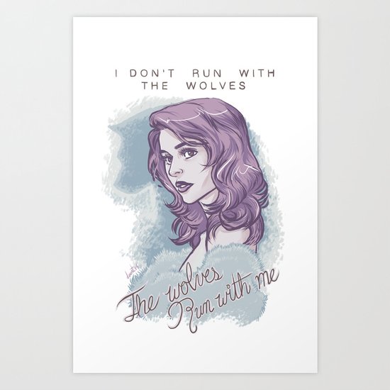 The wolves run with me. Art Print