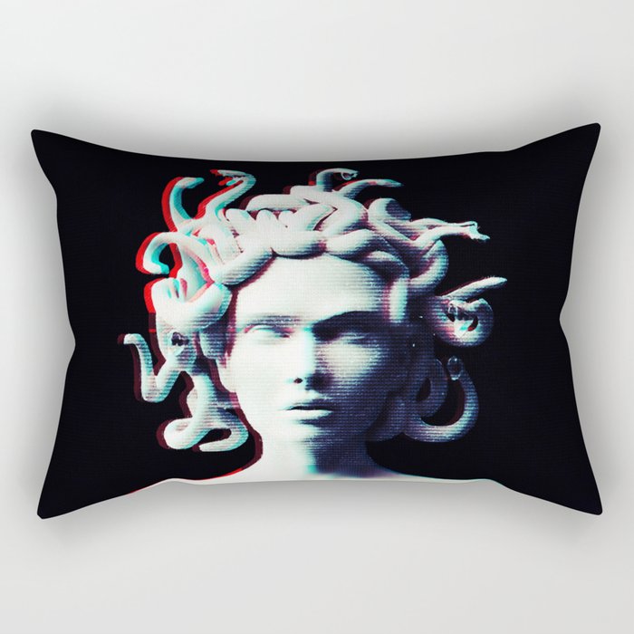 Medusa glitch Rectangular Pillow