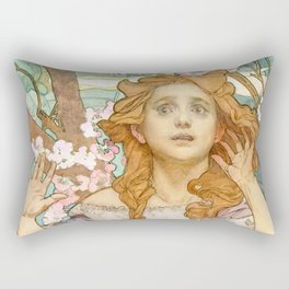 Alphonse Mucha "Maude Adams (1872–1953) as Joan of Arc" Rectangular Pillow