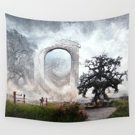 Portal to a world made of oak trees Wall Tapestry