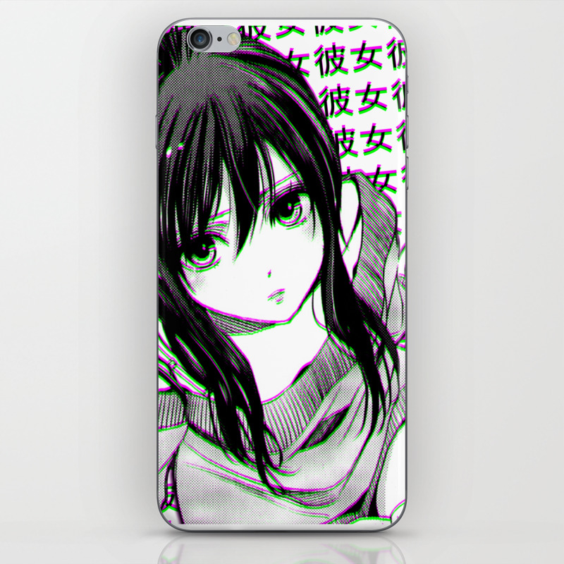 Girlfriend Sad Japanese Anime Aesthetic Iphone Skin By Poser Boy