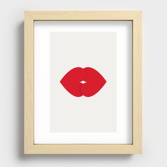 Hearts Kiss Recessed Framed Print