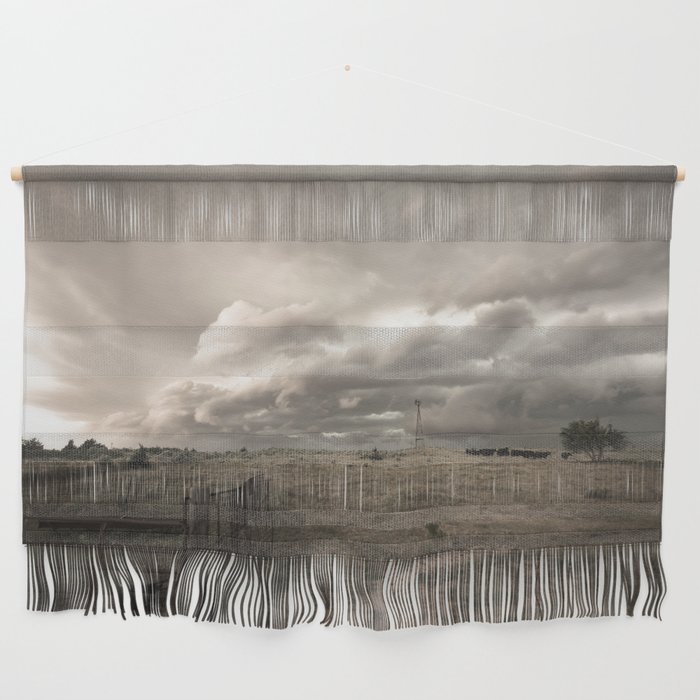 That Ol' Wind - Storm Clouds Advance Over Country Landscape on a Stormy Day in Oklahoma Wall Hanging