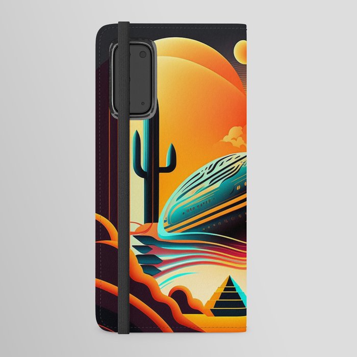 Starship Landing on a Desert Android Wallet Case