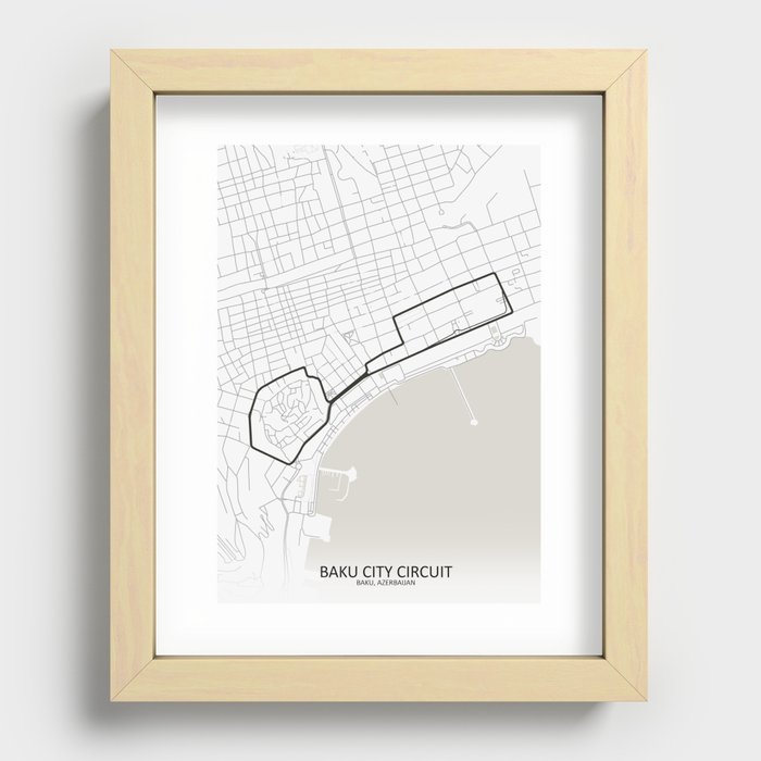 Baku Street Circuit Azerbaijan Recessed Framed Print