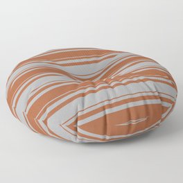 [ Thumbnail: Sienna & Dark Gray Colored Stripes Pattern Floor Pillow ]