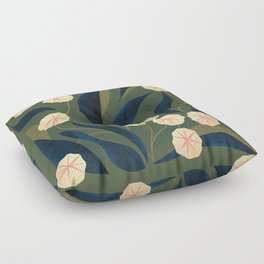 Green Floral Floor Pillow