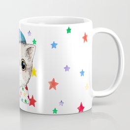 shining cat Coffee Mug | Drawing, Ink Pen, Neko, Surrealism, Cartoon, Comic, Catlovely, Pop Art, Graphite, Pastel 