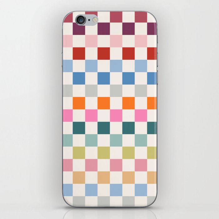 Checkered Retro Colorful Check Pattern iPhone Skin