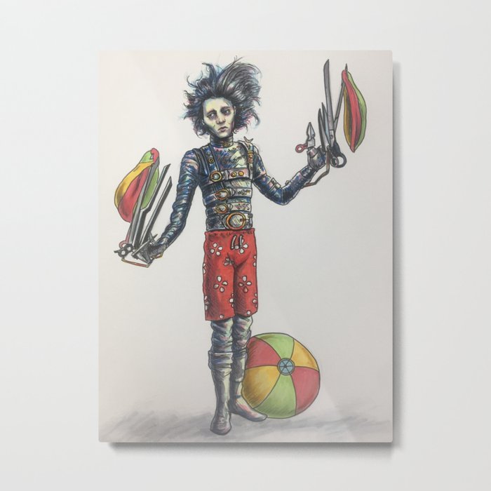 Edward Scizzor Hands Metal Print