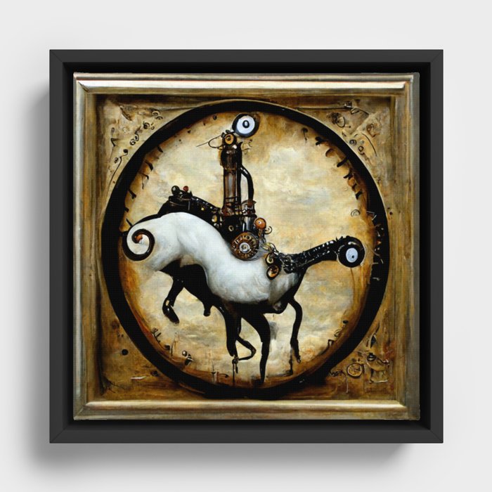 Clockwork Horse Framed Canvas