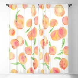 Summer Peaches: Watercolor Painting Blackout Curtain