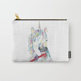 Unicorn brushing teeth painting watercolour Carry-All Pouch