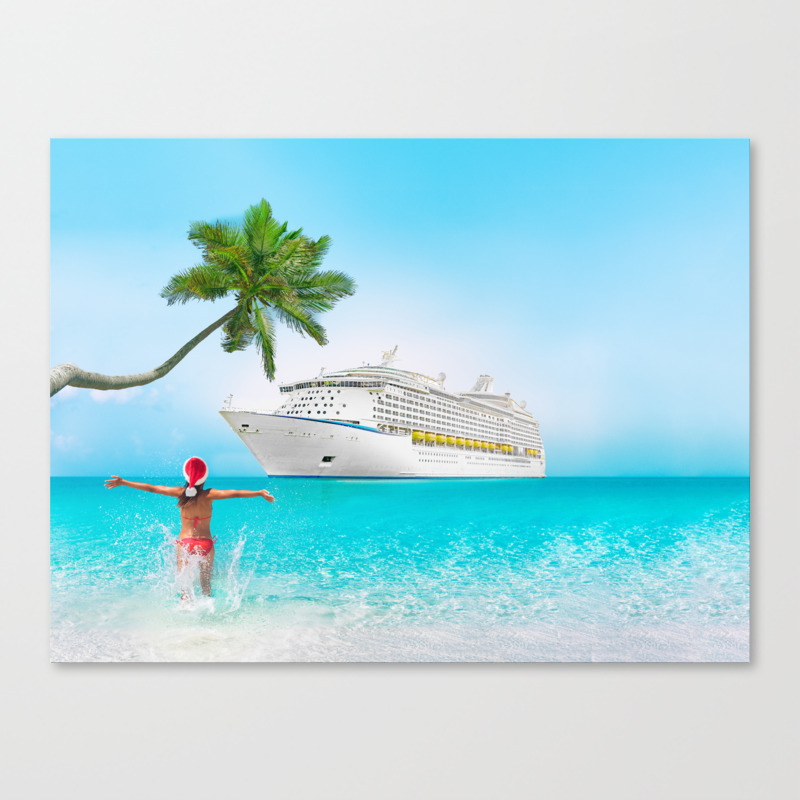 Christmas Holidays On Caribbean Cruise Canvas Print By Arianeart Society6