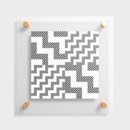 Black and White Geometric Lines Pattern Floating Acrylic Print