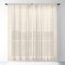 Creamy Off White Ivory Solid Color Pairs PPG Magnolia Spray PPG1089-2 - All One Single Shade Colour Sheer Curtain