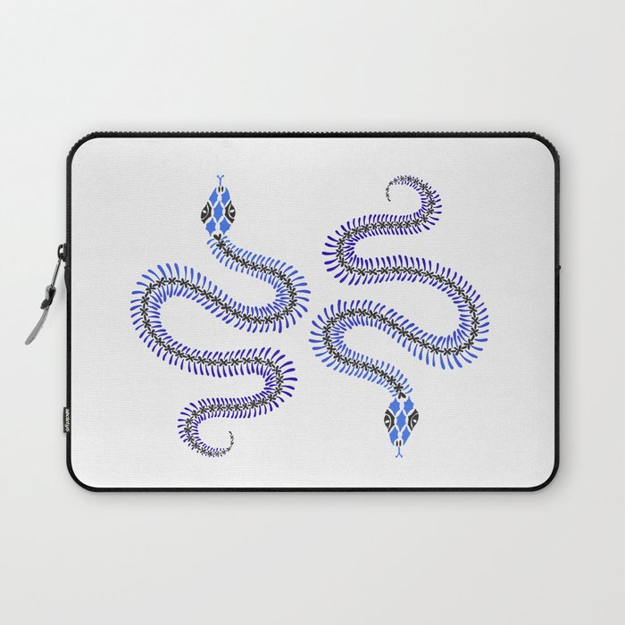 Snake Skeleton – Blue & Black Palette Laptop Sleeve