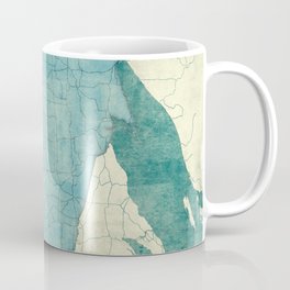 Wisconsin State Map Blue Vintage Coffee Mug