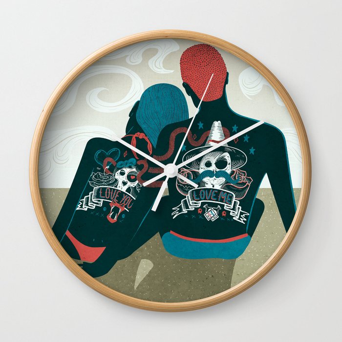 Love You / Love Me - Us and Them Wall Clock