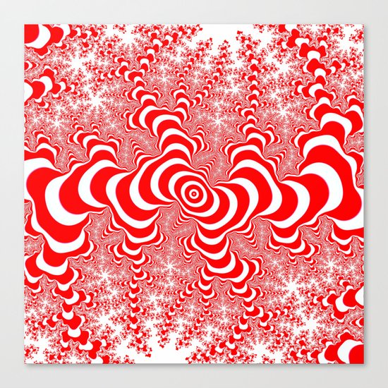 red and white fractal Canvas Print