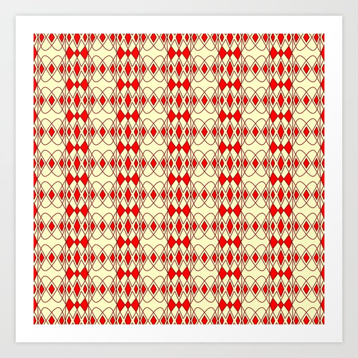 Red Lace Corset Diamond Abstract Geometric Lines Yellow Butter