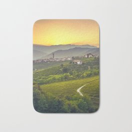 Prosecco Hills, vineyards and S.Pietro di Barbozza village at sunset. Italy Bath Mat | Vineyards, Prosecco, Italian, Digital, Italy, Wine, Europe, Sanpietro, Panorama, Veneto 