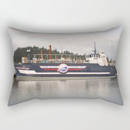 Shipyard Ballard Seattle Industrial Boats Marina Shipwright Northwest Washington Black White Rectangular Pillow