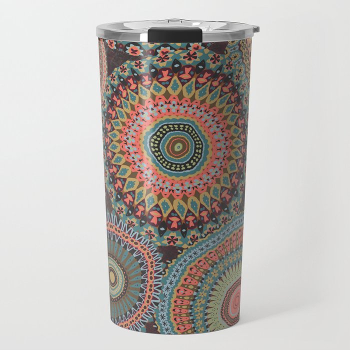 Boho Patchwork-Vintage colors Travel Mug