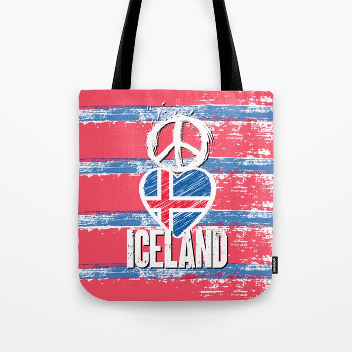 Peace Love Iceland Tote Bag
