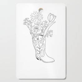 Floral Cowboy Boot Cutting Board