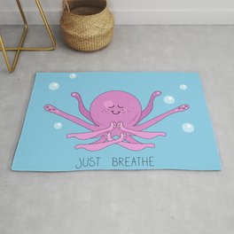 Cartoon octopus doing yoga underwater Rug | Funny, Drawing, Inspirational, Asana, Inspiration, Graphic, Yoga, Octopus, Lotus, Tentacle 