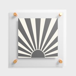 Grey retro Sun design Floating Acrylic Print