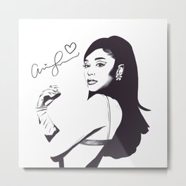 Love, ArianaGrande  Metal Print | Ariana, Digital, Realism, Ink, Acrylic, Vintage, Aerosol, Illustration, Painting, Stencil 