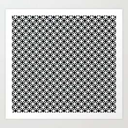 Geometric Dotted pattern black and white modern Art Print