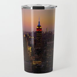 New York City Manhattan skyline at sunset Travel Mug