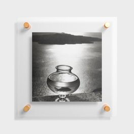 Goldfish bowl, Greek Islands portrait black and white photography Floating Acrylic Print