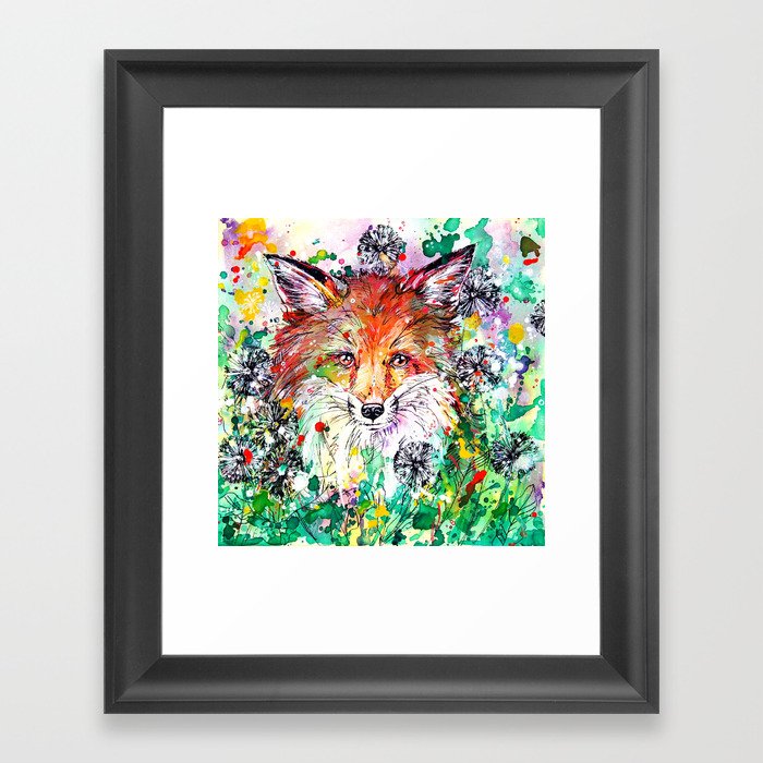 Hide And Seek Fox Painting Framed Art Print By Evei Society6