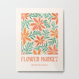 Barcelona Flower Market Metal Print | Typography, Flowers, Beach, Coral, Tropical, Floral, Barcelona, Travel, Cute, Graphicdesign 