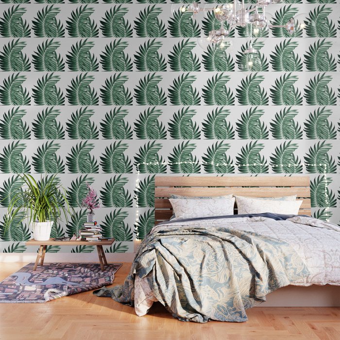 Palm Leaves Tropical Green Vibes #5 #tropical #decor #art #society6 Wallpaper